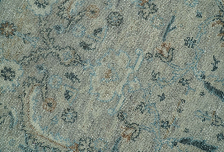 Custom Made Silver And Blue Traditional Oriental Design Hand knotted Wool Area Rug - The Rug Decor