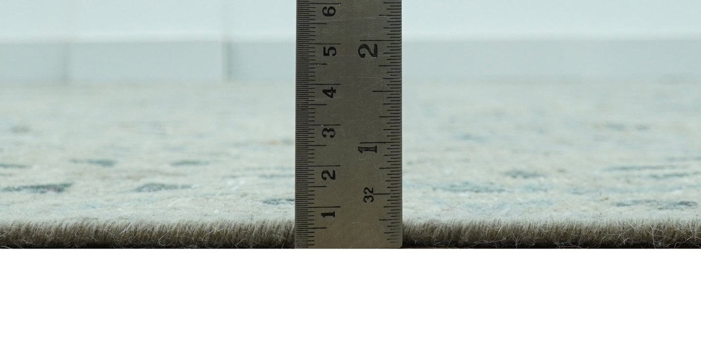 Custom Made Silver And Blue Traditional Oriental Design Hand knotted Wool Area Rug - The Rug Decor