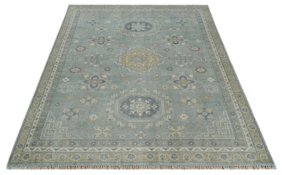 Custom Made Silver, Beige and Charcoal Traditional Hand knotted Mamluk design wool Area Rug - The Rug Decor