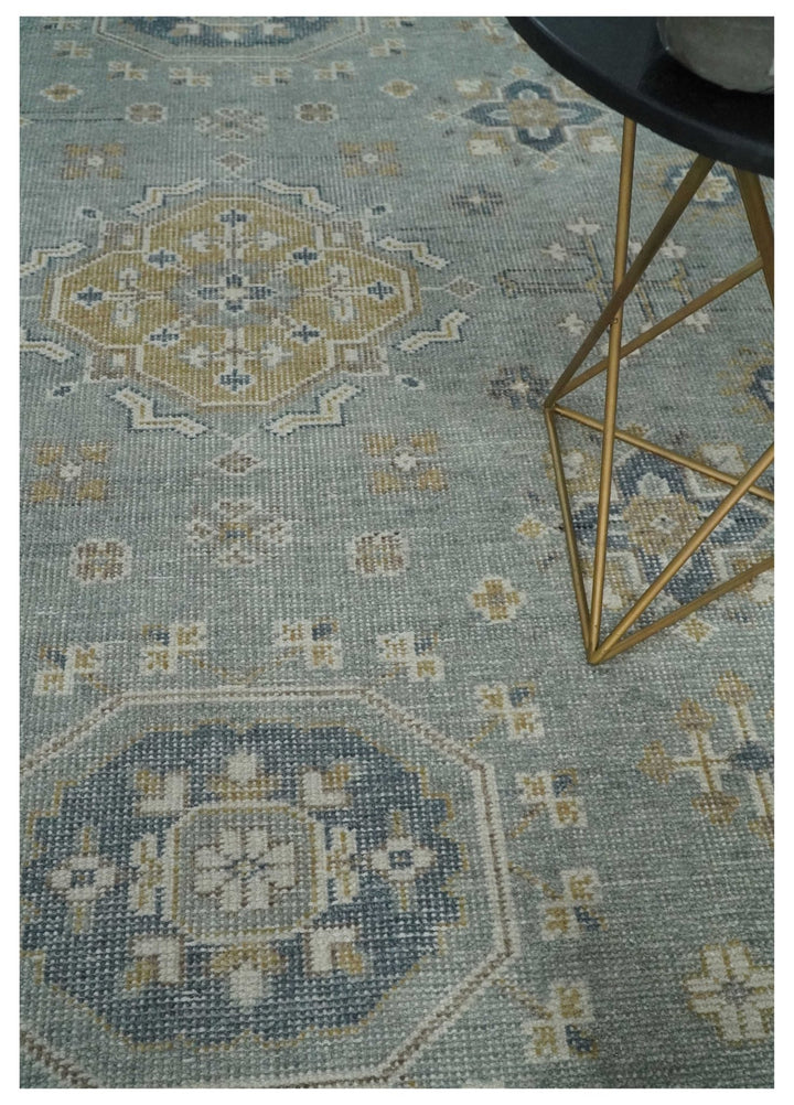 Custom Made Silver, Beige and Charcoal Traditional Hand knotted Mamluk design wool Area Rug - The Rug Decor