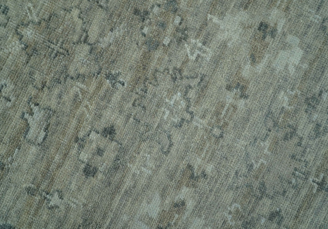 Custom Made Silver Brown Traditional Transitional Hand Knotted Wool Rug - The Rug Decor