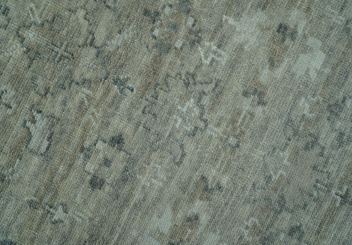 Custom Made Silver Brown Traditional Transitional Hand Knotted Wool Rug - The Rug Decor