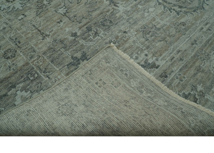 Custom Made Silver Brown Traditional Transitional Hand Knotted Wool Rug - The Rug Decor