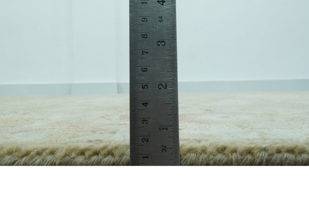 Custom Made Silver, Olive and Peach Hand Knotted Traditional wool area rug - The Rug Decor