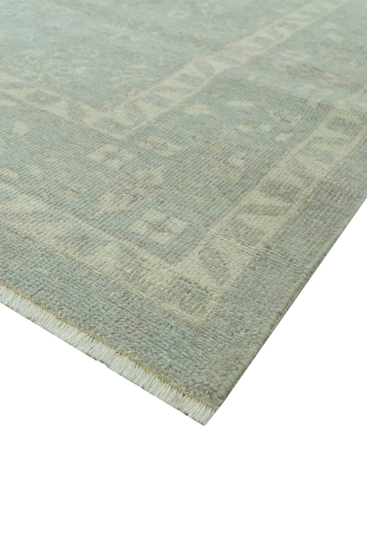 Custom Made Silver Traditional Silver Hand Knotted Wool Rug - The Rug Decor