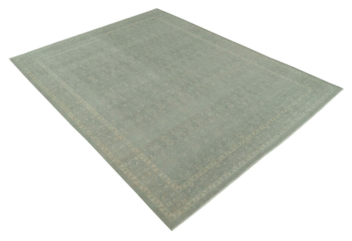 Custom Made Silver Traditional Silver Hand Knotted Wool Rug - The Rug Decor