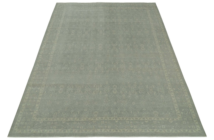 Custom Made Silver Traditional Silver Hand Knotted Wool Rug - The Rug Decor