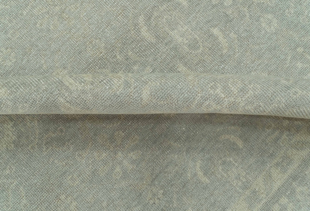 Custom Made Silver Traditional Silver Hand Knotted Wool Rug - The Rug Decor