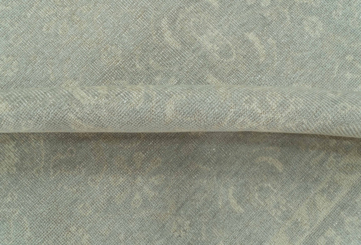 Custom Made Silver Traditional Silver Hand Knotted Wool Rug - The Rug Decor