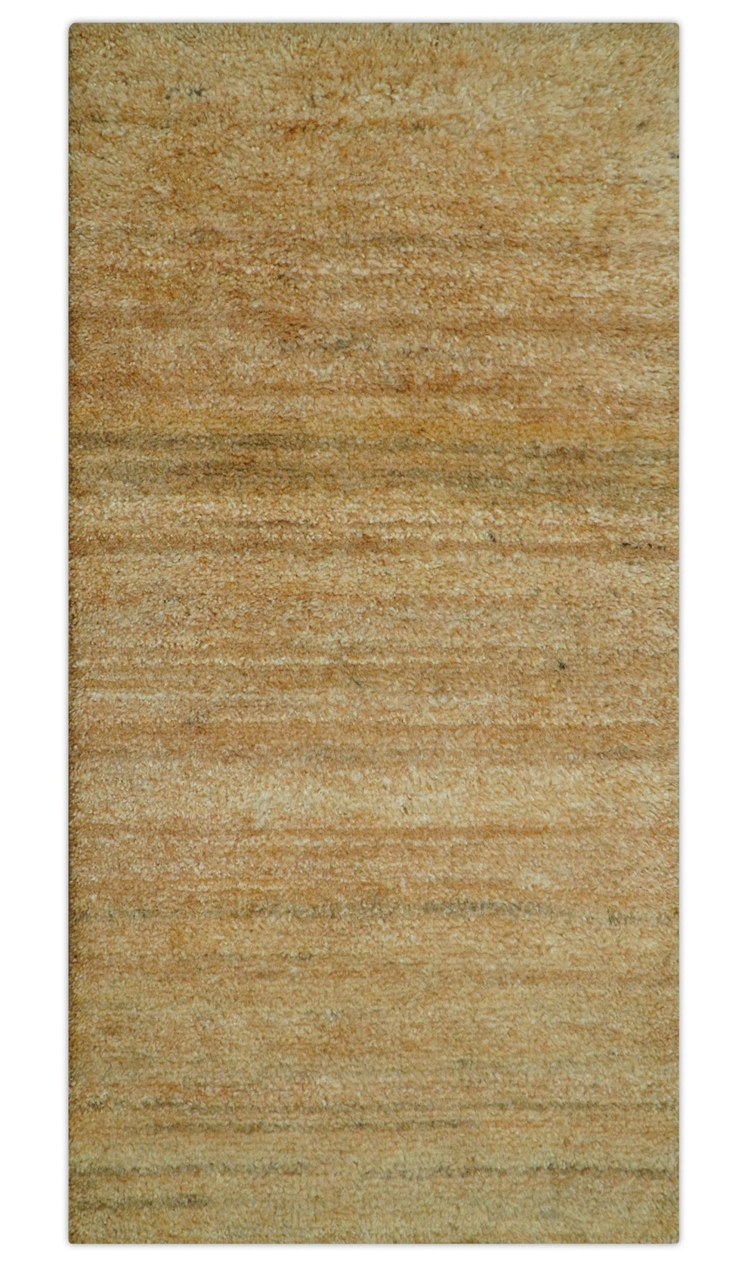 Custom Made Solid Design Camel Hand Knotted Wool Area Rug - The Rug Decor