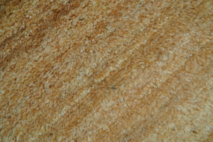 Custom Made Solid Design Camel Hand Knotted Wool Area Rug - The Rug Decor