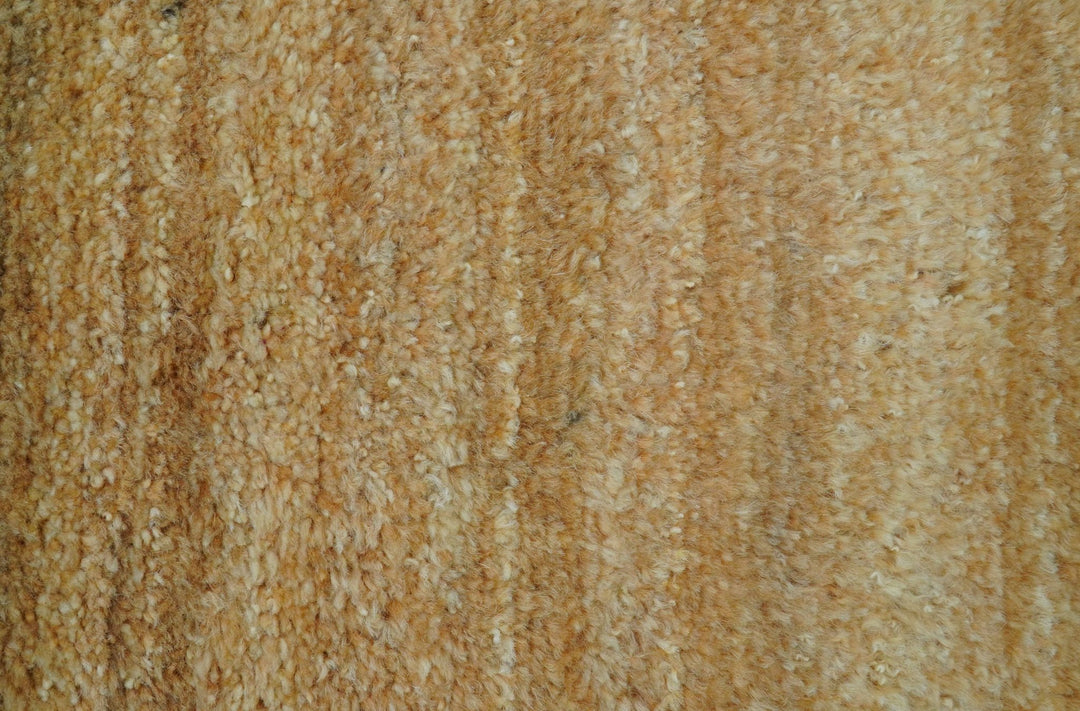 Custom Made Solid Design Camel Hand Knotted Wool Area Rug - The Rug Decor