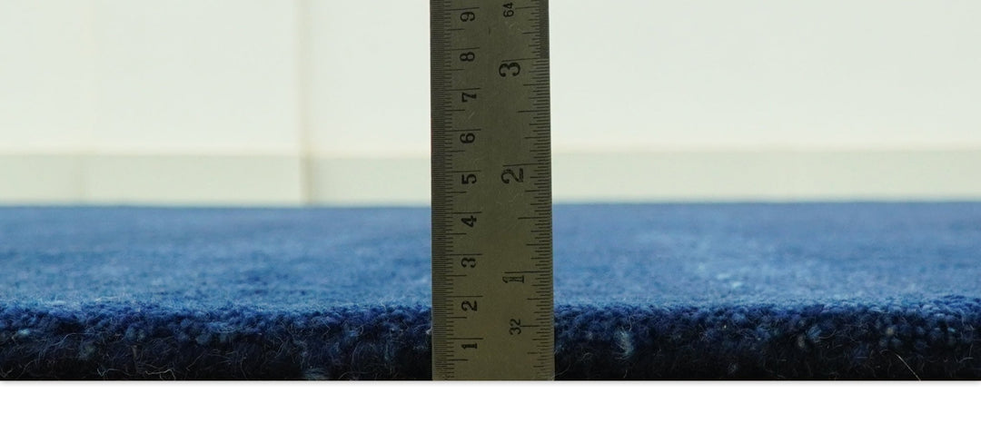 Custom Made Solid Modern Blue Hand Tufted thick Wool Area Rug - The Rug Decor