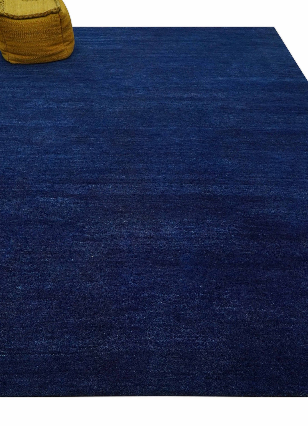 Custom Made Solid Modern Blue Hand Tufted thick Wool Area Rug - The Rug Decor