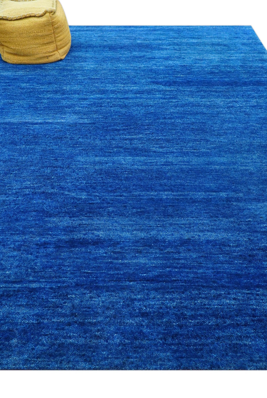 Custom Made Solid Modern Blue Hand Tufted thick Wool Area Rug - The Rug Decor