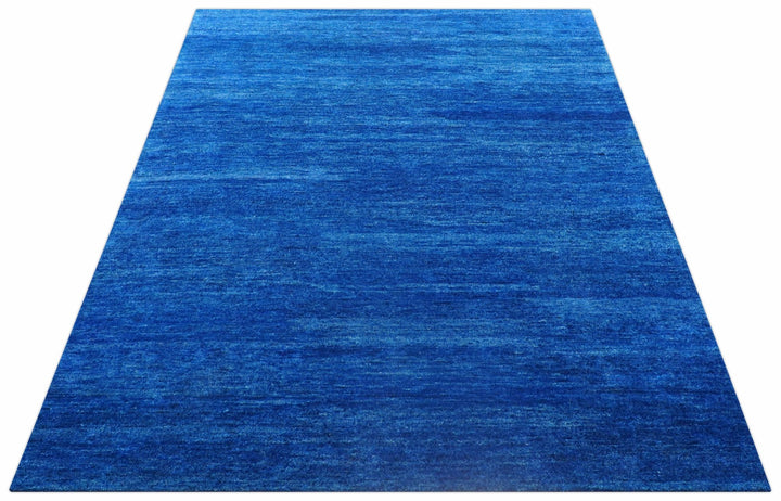 Custom Made Solid Modern Blue Hand Tufted thick Wool Area Rug - The Rug Decor