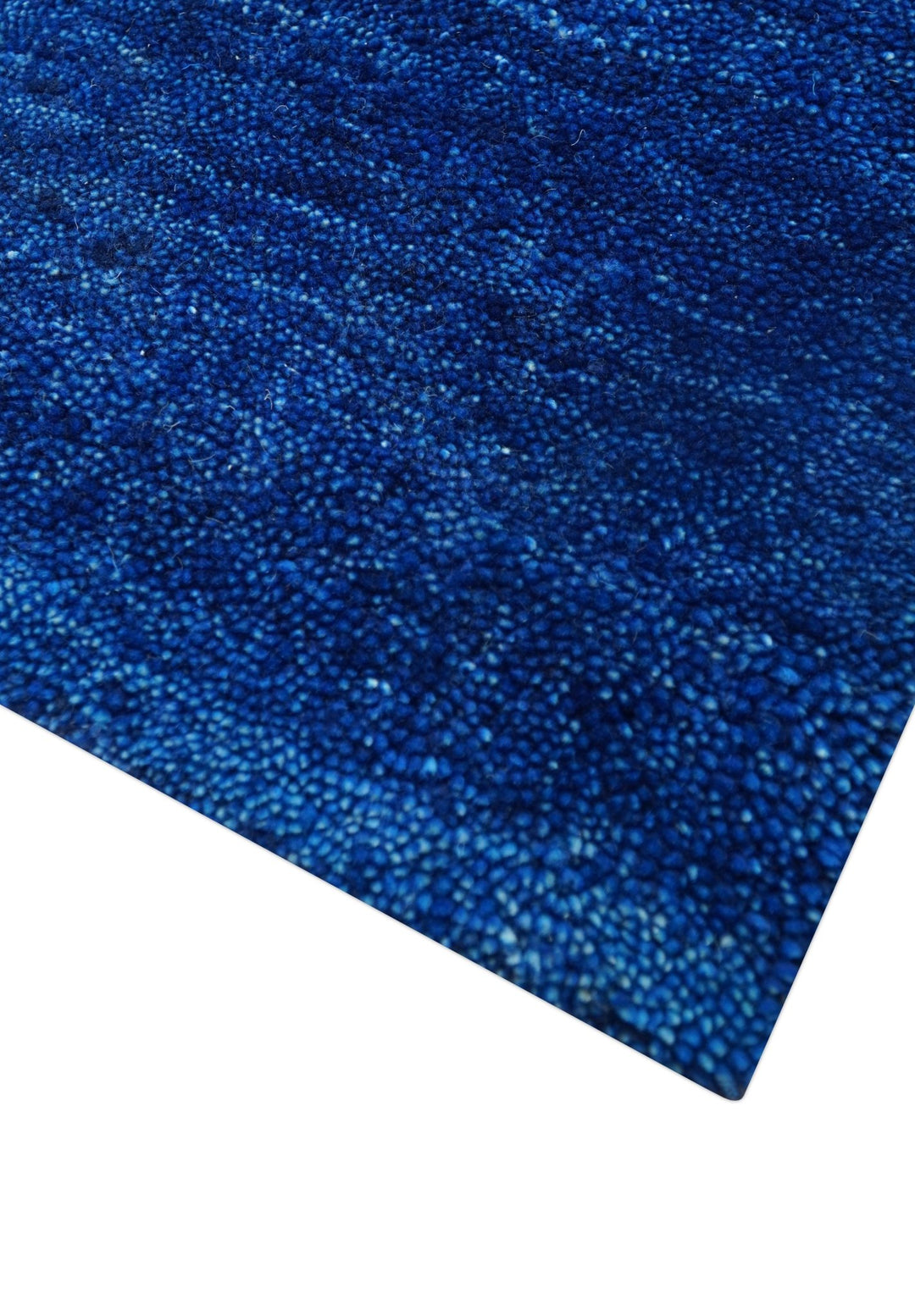 Custom Made Solid Modern Blue Hand Tufted thick Wool Area Rug - The Rug Decor