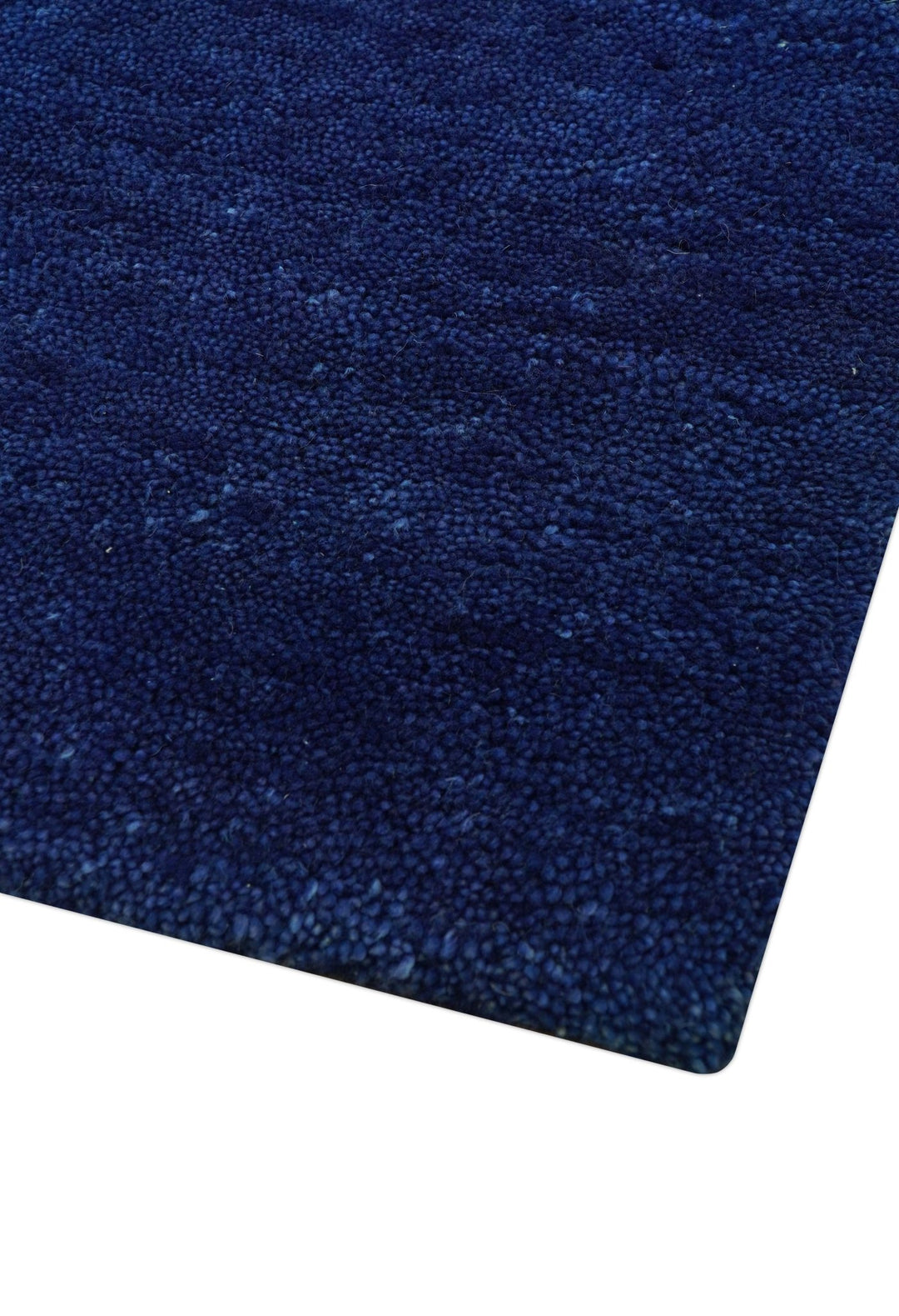 Custom Made Solid Modern Blue Hand Tufted thick Wool Area Rug - The Rug Decor