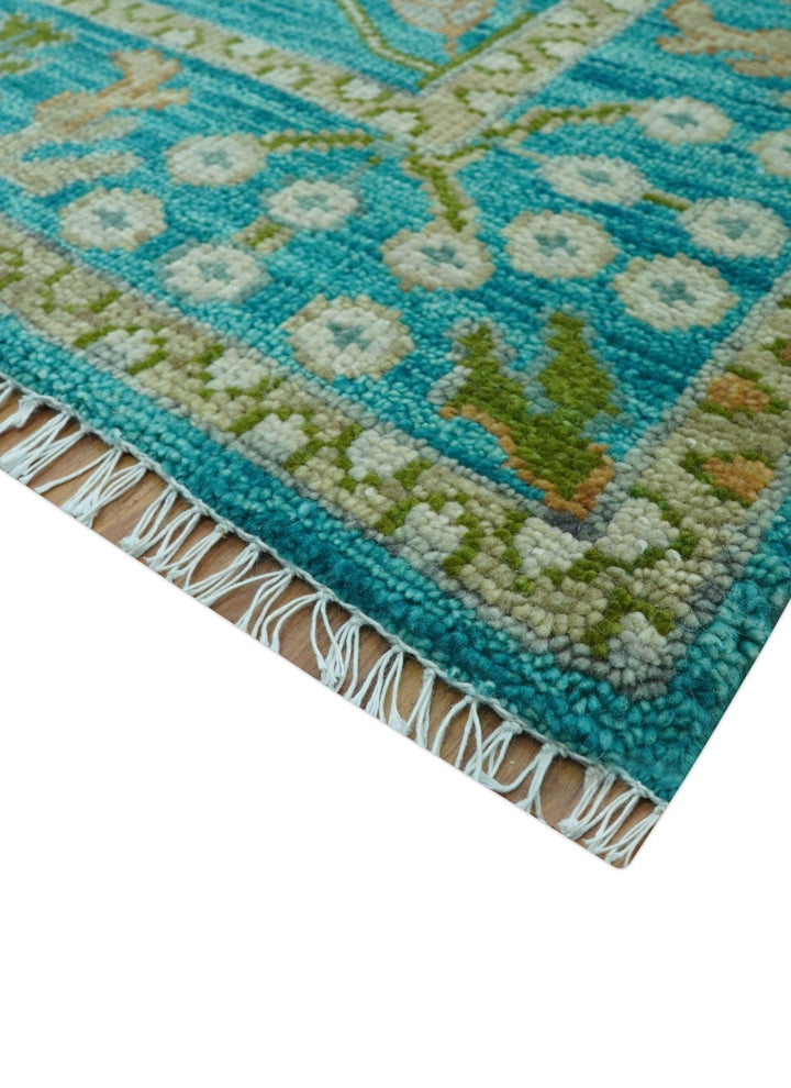 Custom Made The Plants and Roots Blue Hand Knotted Traditional Wool Area Rug - The Rug Decor