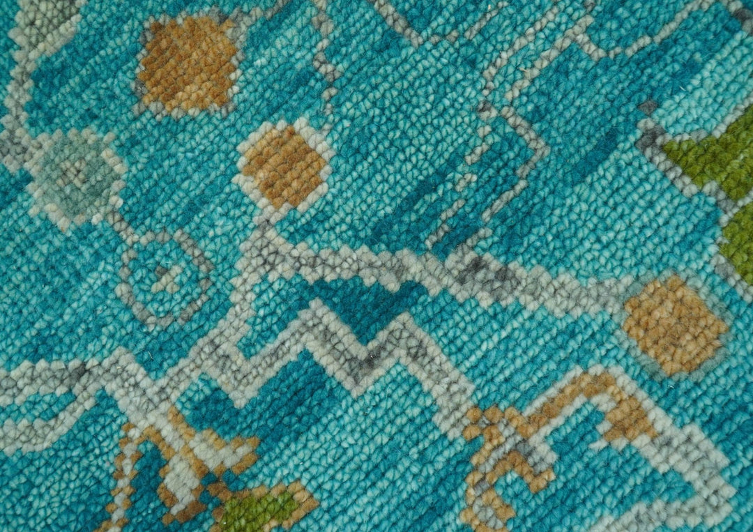 Custom Made The Plants and Roots Blue Hand Knotted Traditional Wool Area Rug - The Rug Decor