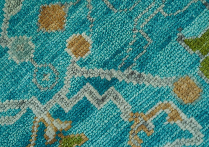 Custom Made The Plants and Roots Blue Hand Knotted Traditional Wool Area Rug - The Rug Decor