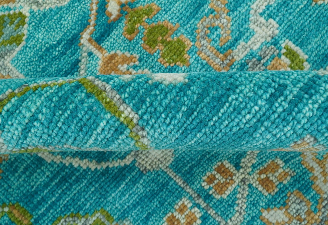 Custom Made The Plants and Roots Blue Hand Knotted Traditional Wool Area Rug - The Rug Decor
