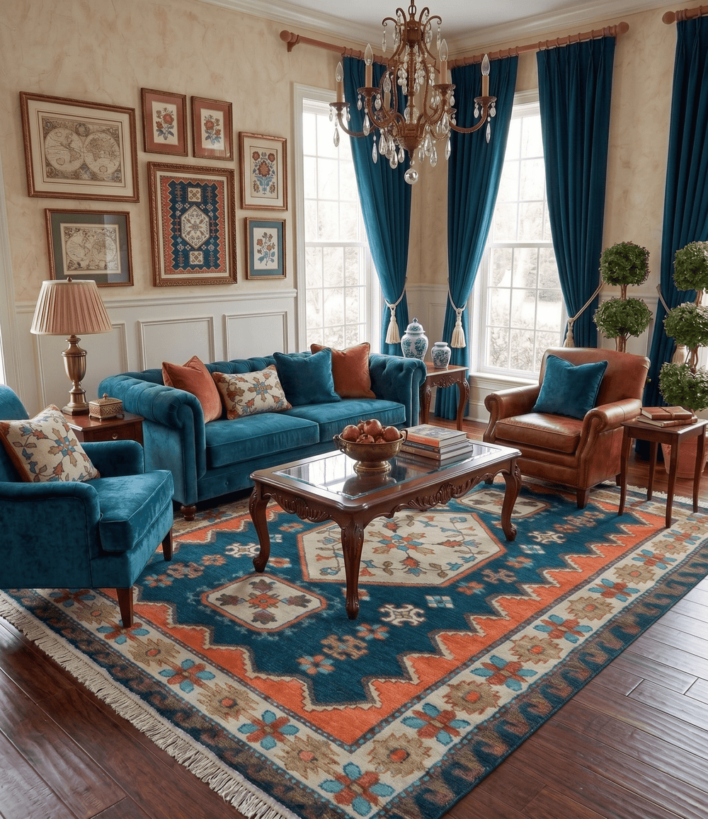 Custom Made Traditional Blue And Ivory Hand Knotted Wool Rug - The Rug Decor