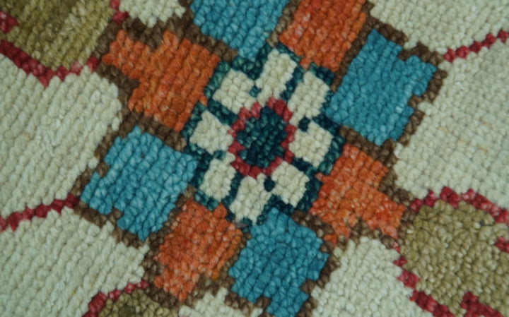 Custom Made Traditional Blue And Ivory Hand Knotted Wool Rug - The Rug Decor