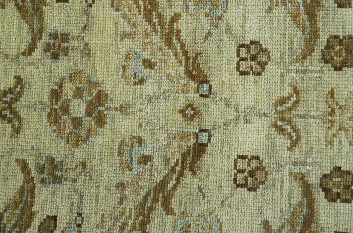 Custom Made Traditional Design Beige And Brown Hand Knotted wool area rug - The Rug Decor