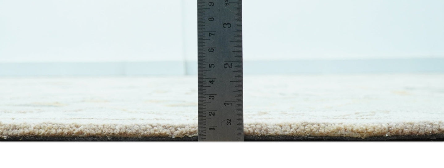 Custom Made Traditional Design Beige Peach Hand Tufted Wool Area Rug - The Rug Decor