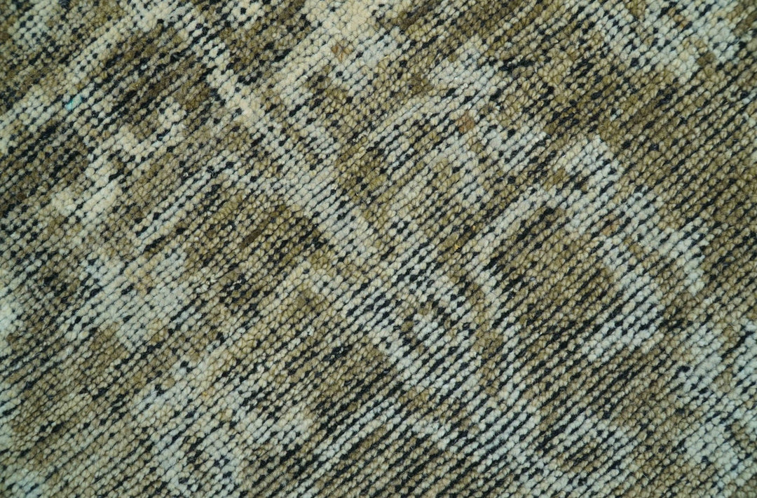 Custom Made Traditional Design Olive Hand Knotted Wool Area Rug - The Rug Decor