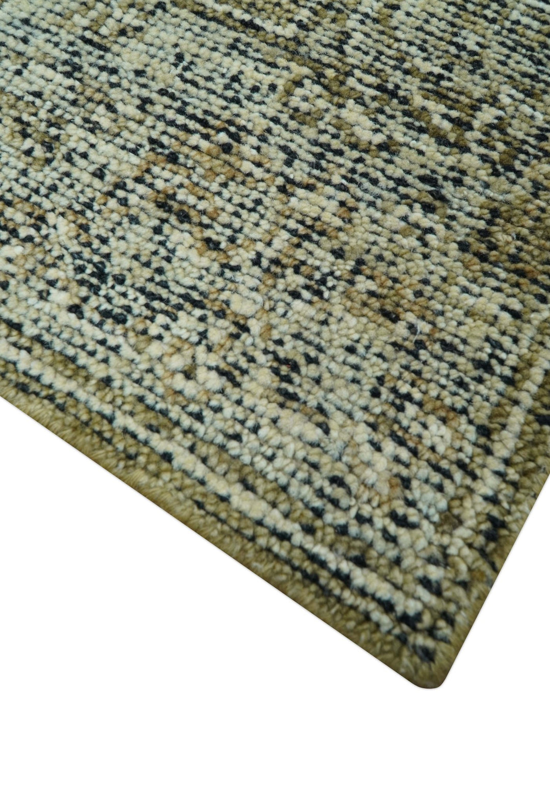 Custom Made Traditional Design Olive Hand Knotted Wool Area Rug - The Rug Decor