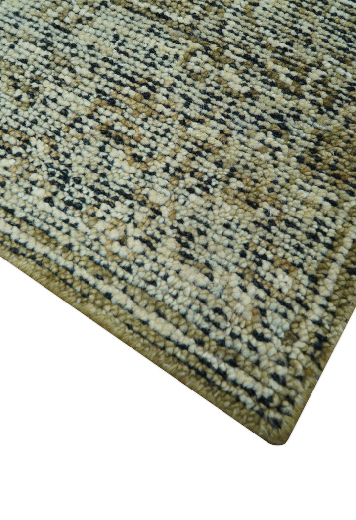 Custom Made Traditional Design Olive Hand Knotted Wool Area Rug - The Rug Decor