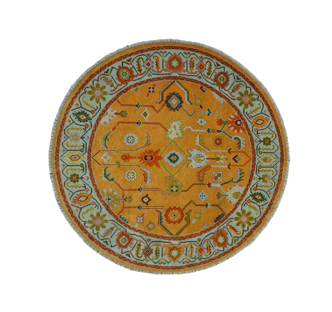Custom Made Traditional Floral Dark Peach and Ivory Hand knotted Multi Size wool Area Rug - The Rug Decor