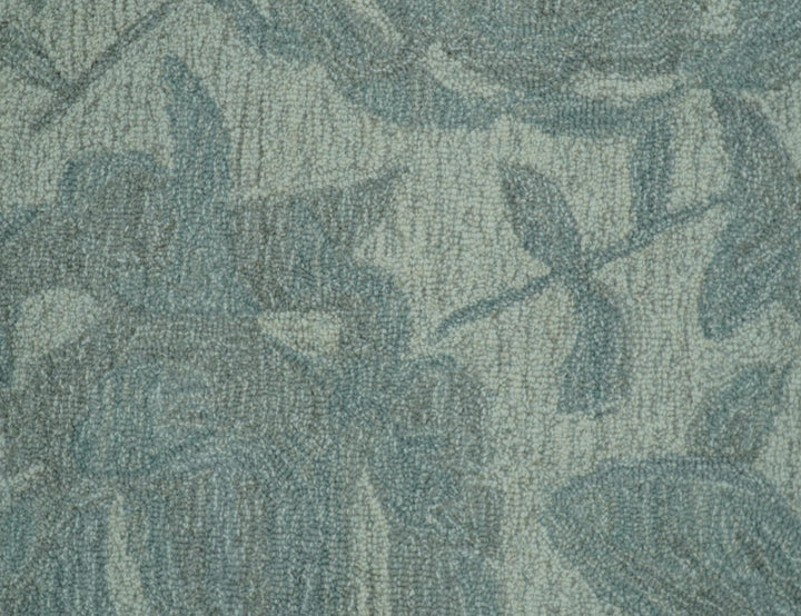 Custom Made Traditional Floral Design Silver And Blue Hand Tufted Wool Area Rug - The Rug Decor