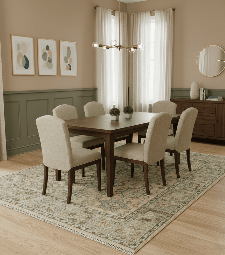 Custom Made Traditional Geometrical Design Peach And Silver Hand Knotted wool area rug - The Rug Decor