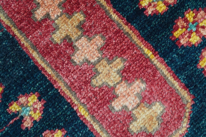 Custom Made Traditional Heriz Design Red And Green Hand Knotted Wool Rug - The Rug Decor