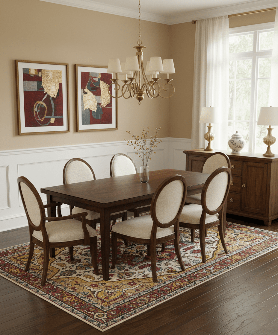 Custom Made Traditional Heriz Design Rust And Ivory Hand Knotted Wool Rug - The Rug Decor