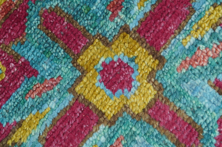Custom Made Traditional Medallions Design Rust And Blue Hand Knotted Wool Rug - The Rug Decor
