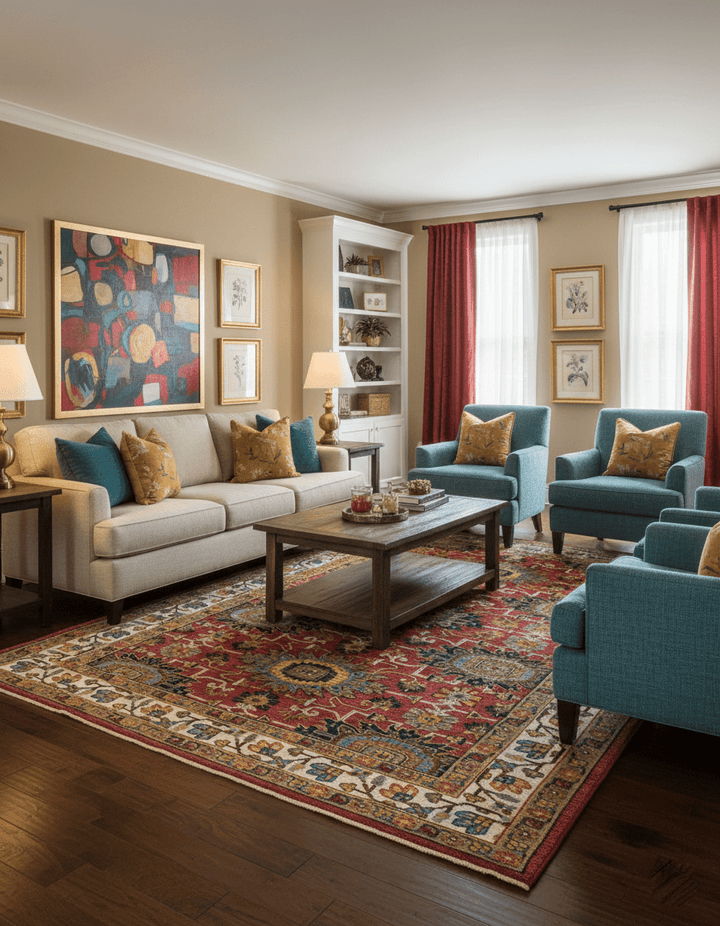 Custom Made Traditional Motifs Design Rust And Ivory Hand Knotted Wool Rug - The Rug Decor