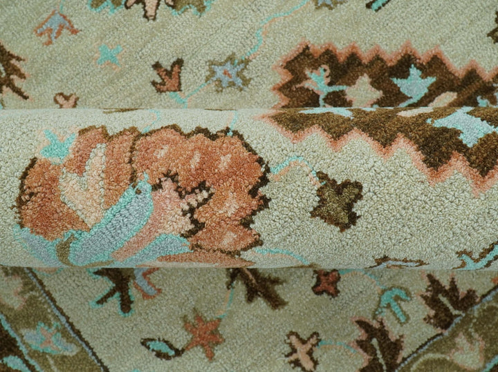 Custom Made Traditional Oriental Design Beige And Brown Hand - Tufted Wool Area Rug - The Rug Decor