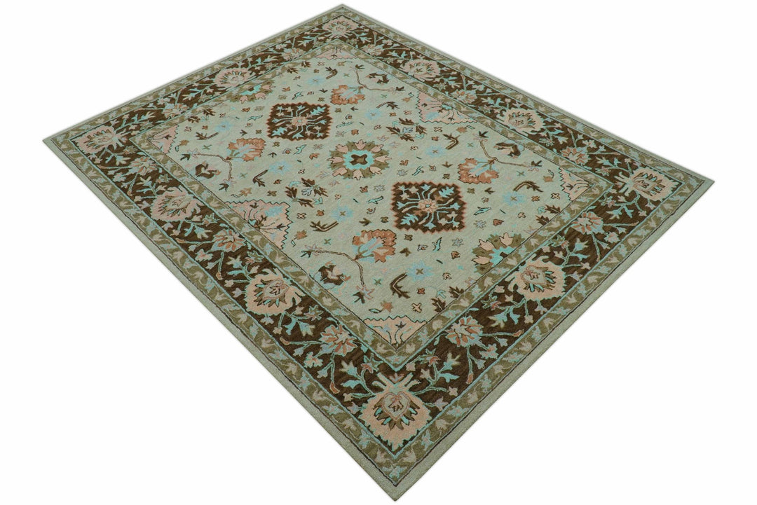 Custom Made Traditional Oriental Design Beige And Brown Hand - Tufted Wool Area Rug - The Rug Decor