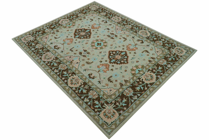 Custom Made Traditional Oriental Design Beige And Brown Hand - Tufted Wool Area Rug - The Rug Decor