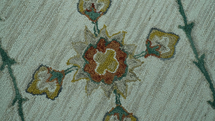 Custom Made Traditional Oriental Design Beige And Ivory Hand - Tufted Wool Area Rug - The Rug Decor