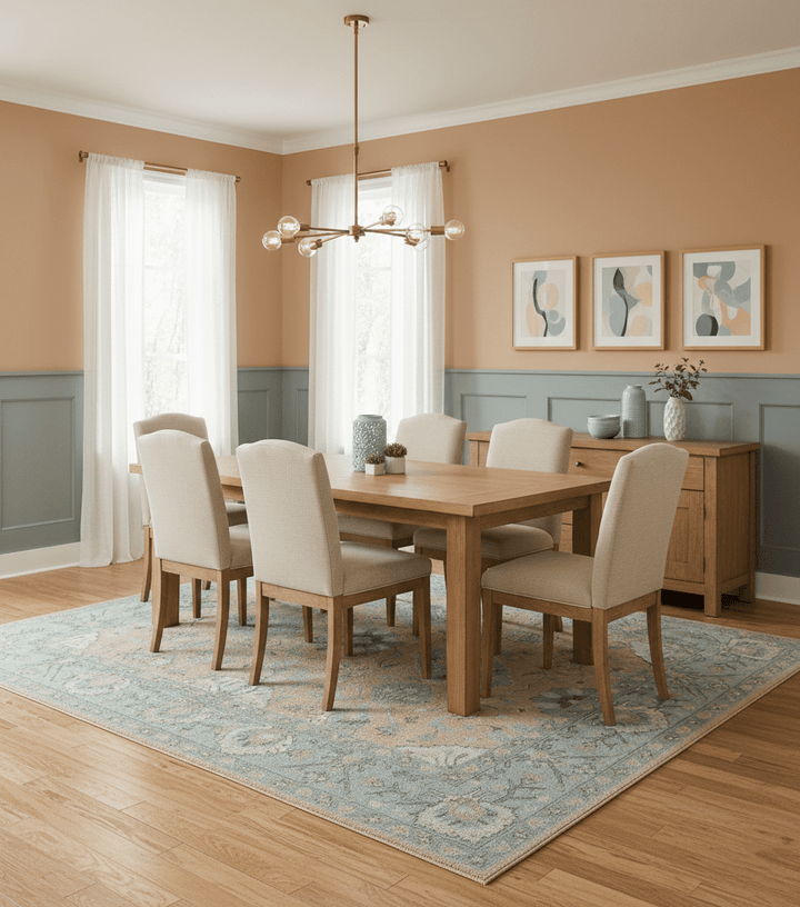 Custom Made Traditional Oriental Design Pink And Blue Hand Tufted Wool Area Rug - The Rug Decor