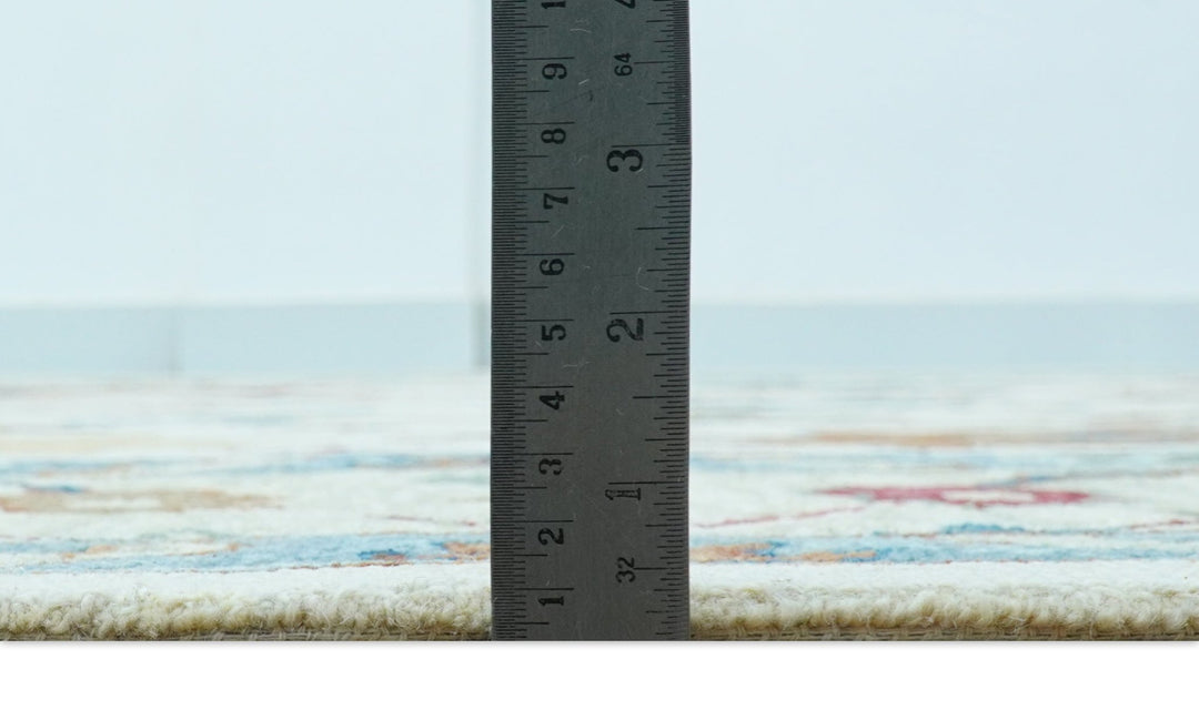 Custom Made Traditional Oushak Blue And Beige Hand Tufted Wool Rug - The Rug Decor