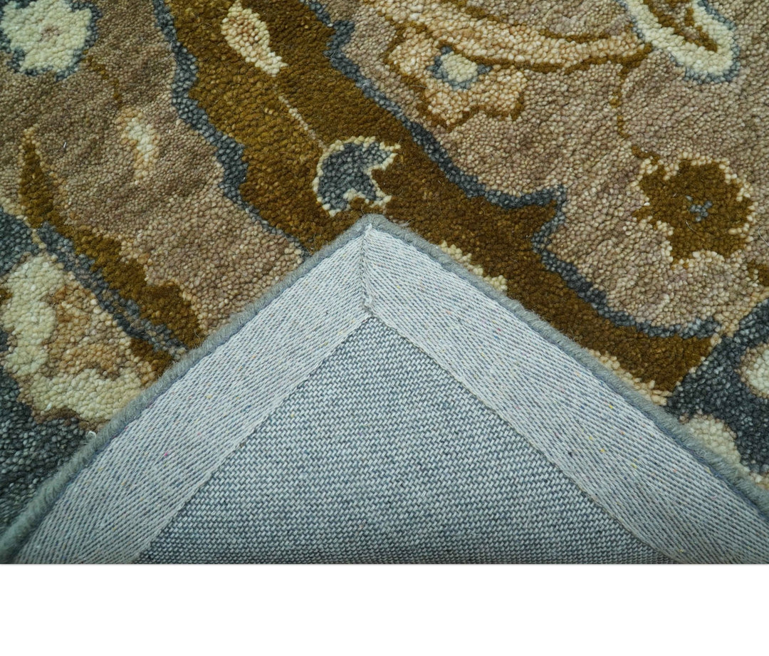 Custom Made Traditional Oushak Brown Hand Tufted Wool Area Rug - The Rug Decor