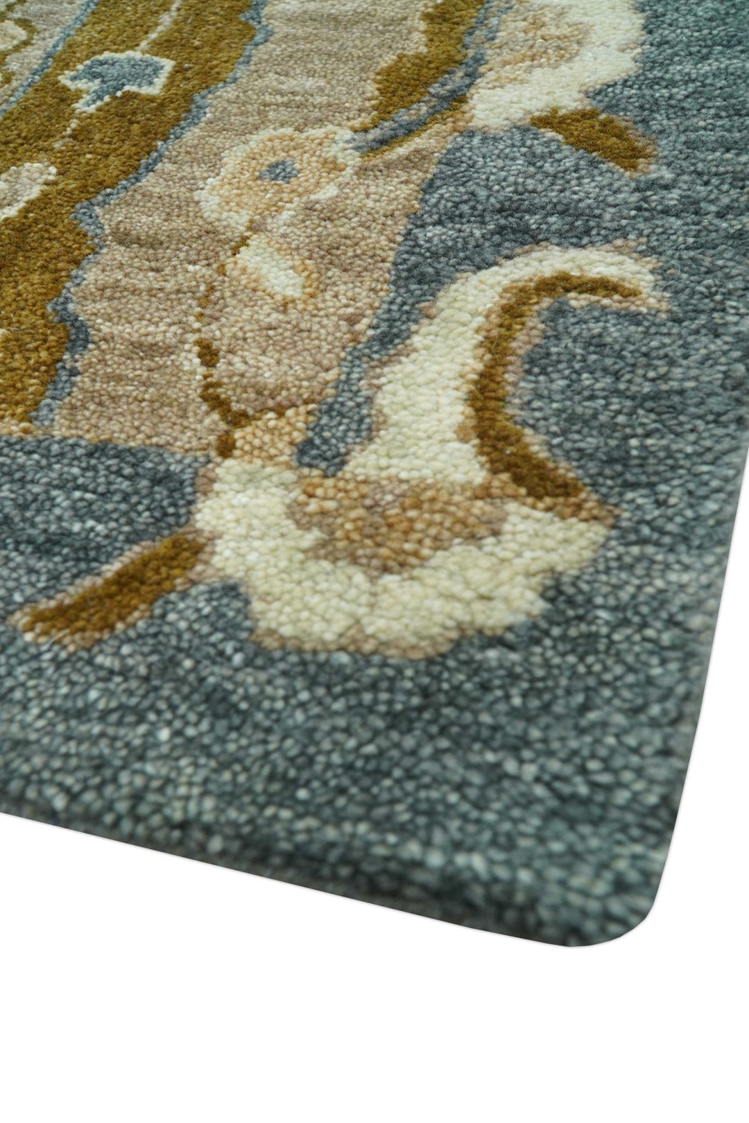 Custom Made Traditional Oushak Brown Hand Tufted Wool Area Rug - The Rug Decor