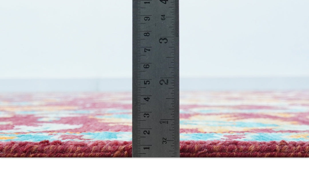 Custom Made Traditional Oushak Design Maroon Hand Knotted Wool Area Rug - The Rug Decor