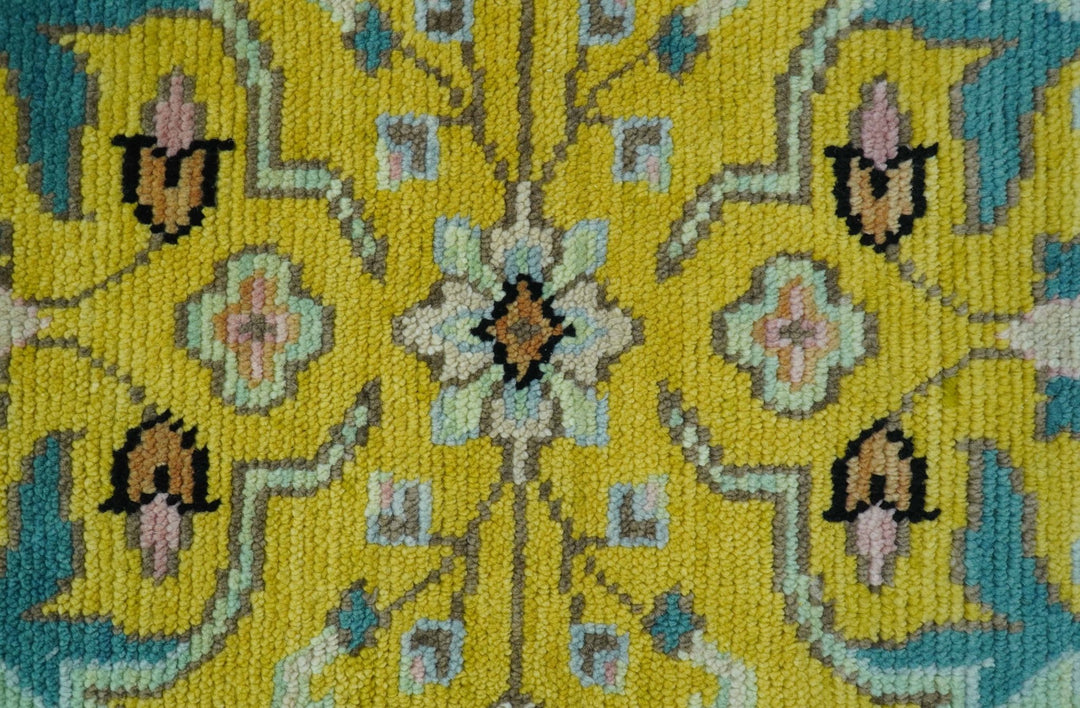 Custom Made Traditional Oushak Design mustard Hand Knotted Wool Area Rug - The Rug Decor